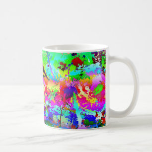 Taza De Café Salpicadura de neón fresca del arco iris