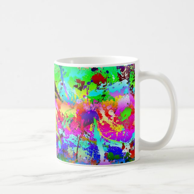 Taza De Café Salpicadura de neón fresca del arco iris (Derecha)