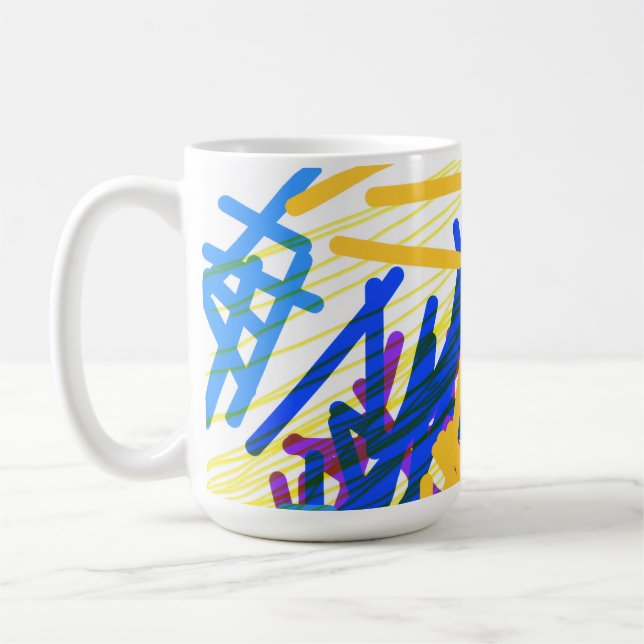Taza De Café Salpicadura festiva abstracta moderna (Izquierda)