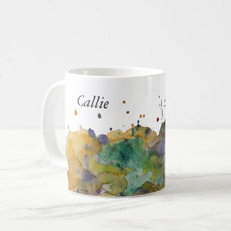 Taza De Café Salpicaduras Coloridas de Acuarela, Personalizado