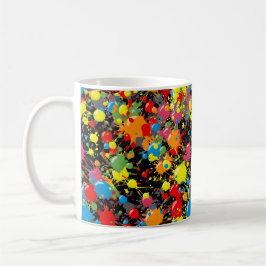 Taza De Café Salpicaduras de pintura en gotas de arcoíris PD