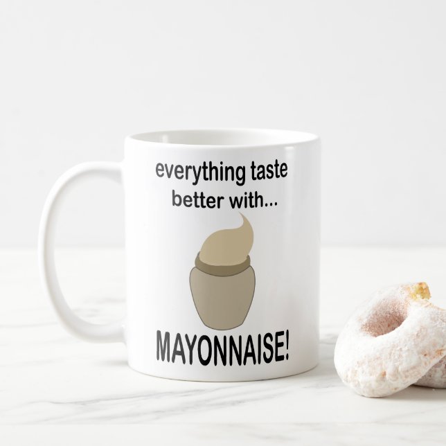 Taza De Café Salsa de Mayonesa Comida Divertida Mayonesa (Con donut)