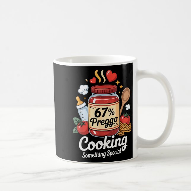 Taza De Café Salsa Preggo Pasta Anuncio de Embarazo Divertido 6 (Derecha)