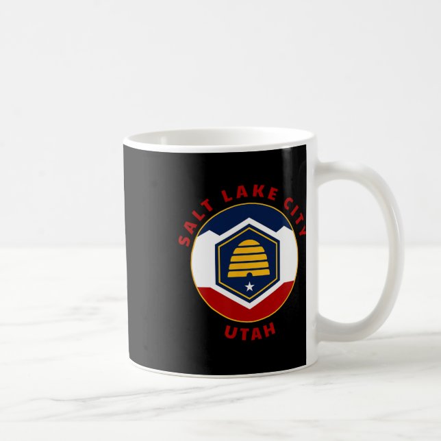 Taza De Café Salt Lake City Utah New Ut Flag Beehive Vacation S (Derecha)
