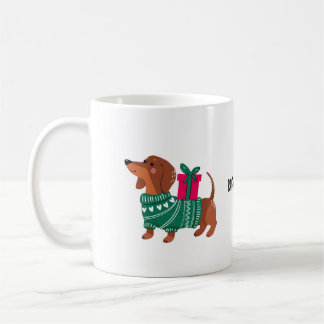 Taza De Café Salta de alegría con un jumper verde de perro salc