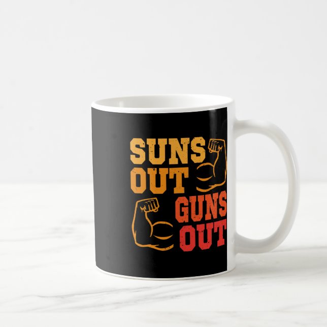 Taza De Café Salta el sol disparando a los músculos para constr (Derecha)