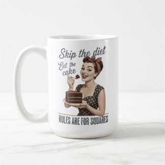 Taza De Café Salta la Dieta Come el Pastel Retro