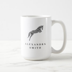 Taza De Café Saltando Caballo Caballo Scribble Entrenador d