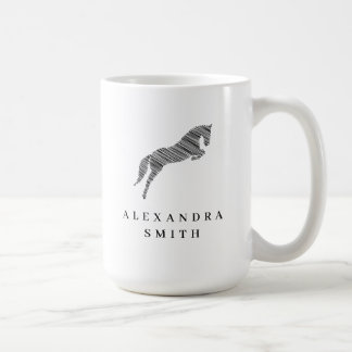 Taza De Café Saltando Caballo | Caballo Scribble | Entrenador d