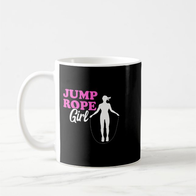Taza De Café Saltar Rope Chica Rope Saltando Mujer Saltando Rop (Izquierda)
