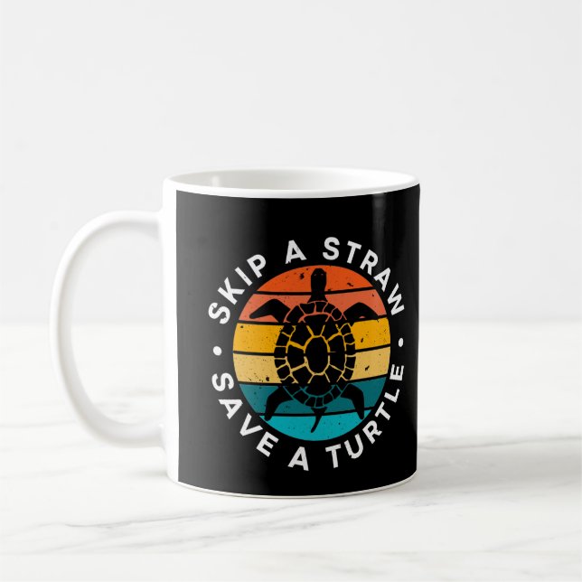 Taza De Café Saltar Una Paja Salvar Una Tortuga (Izquierda)
