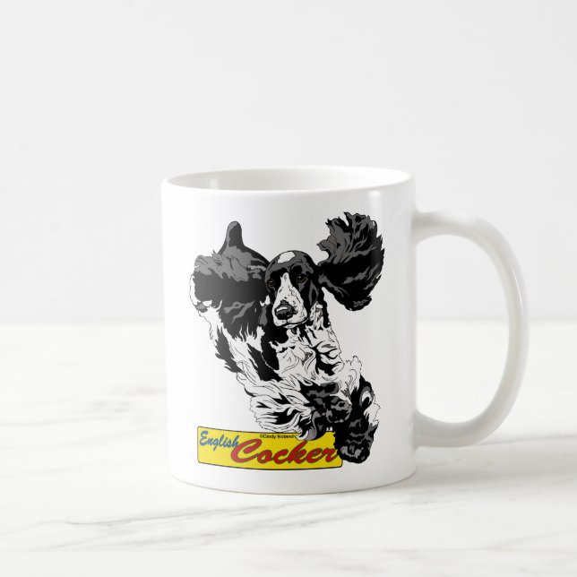 Taza De Café Salto de cocker spaniel del inglés (Derecha)