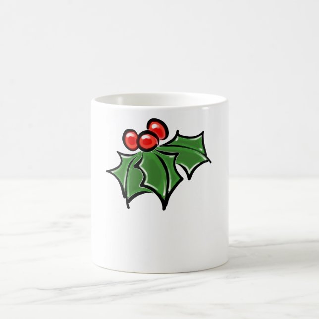 Taza De Café Saltos de Holly, bayas de Holly, vacaciones divert (Centro)