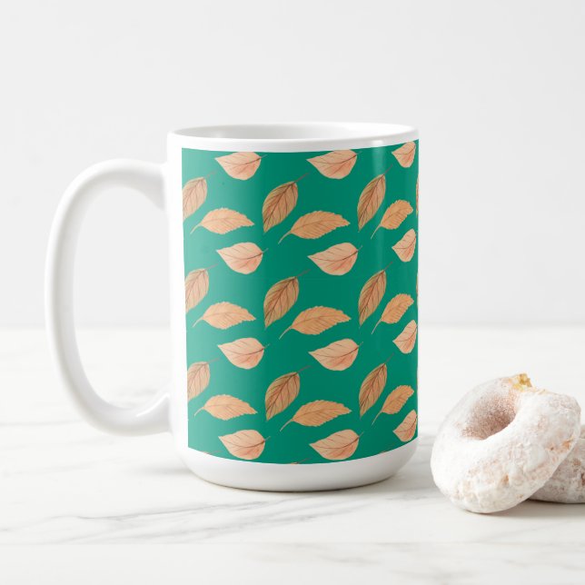 Taza De Café Saltos de marrón verde esmeralda (Con donut)