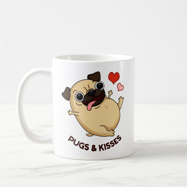 Taza De Café Saltos Y Besos Graciosos Perros Pun (Izquierda)