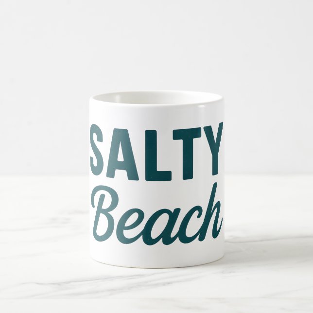 Taza De Café Salty Beach Teal Coastal Life Ocean Graphic Print (Centro)