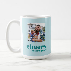Taza De Café Salud, foto personalizado, 40 años verde