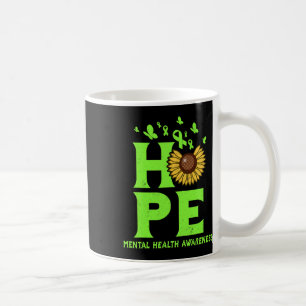 Taza De Café Salud Lime Green Hope Vintage Sunflower Awareness