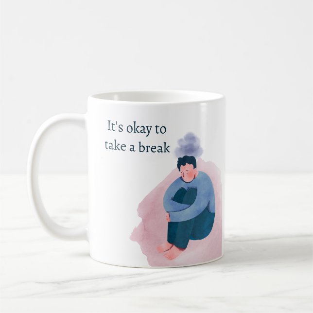 Taza De Café Salud Mental en Negrita | progreso no perfección  (Izquierda)