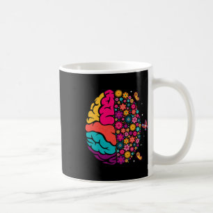 Taza De Café Salud Mental Floral Cerebro Depresión Conciencia C