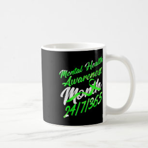 Taza De Café Salud Mental S Conciencia Mes Cinta Verde Camisa