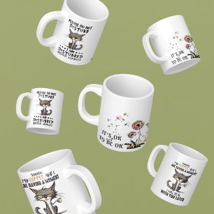 Taza De Café Salud mental simulada por Chistes gatos