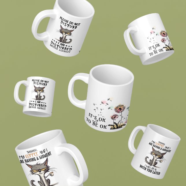 Taza De Café Salud mental simulada por Chistes gatos (Subido por el creador)