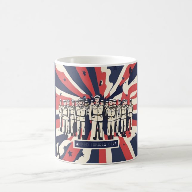 Taza De Café "Saludo al servicio: Feliz Día de las Fuerzas Arma (Centro)