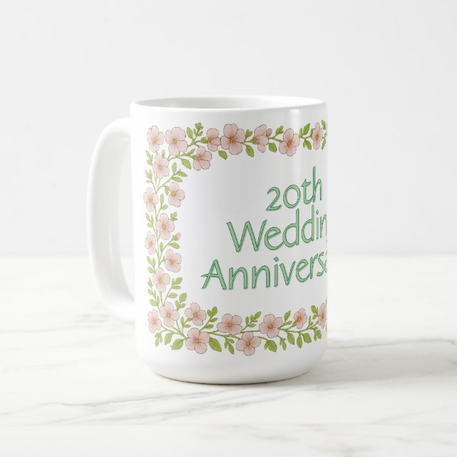 Taza De Café saludo de aniversario del personalizado (Anverso izquierdo)