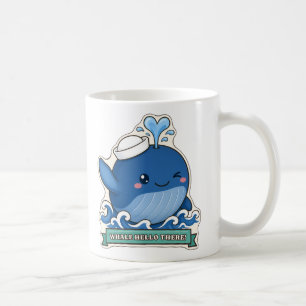 Taza De Café Saludo de ballena allí Ballena guiñando en un somb