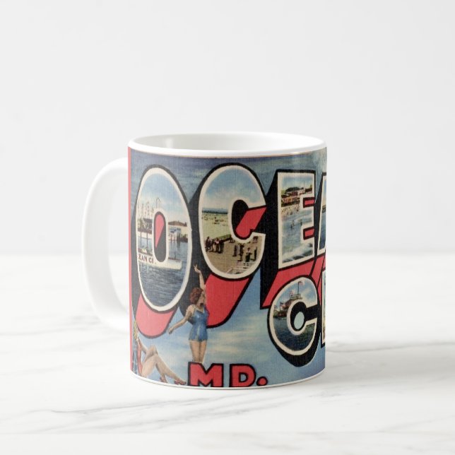Taza De Café Saludo de Ocean City MD (Anverso izquierdo)