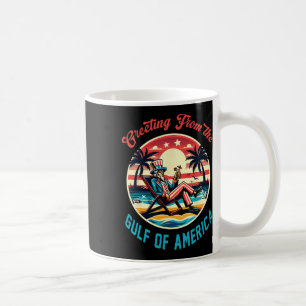 Taza De Café Saludo Desde El Golfo De Ee.Uu. Trump Patrio