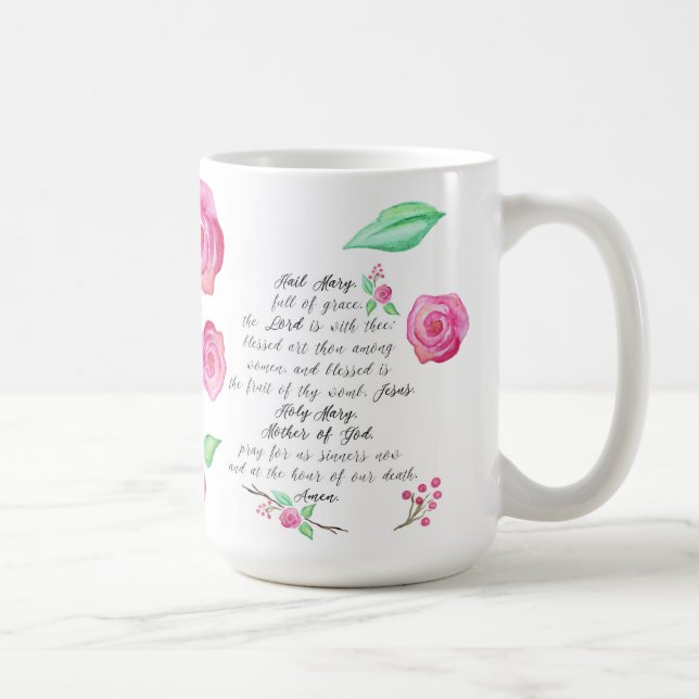 Taza De Café Saludo Maria y acuarela de ofrecimiento de la (Derecha)