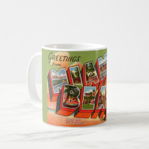 Taza De Café Saludo Retro de Miami Beach