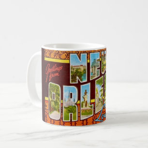 Taza De Café Saludo Retro de Nueva Orleans 