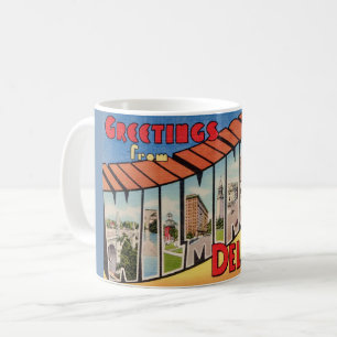 Taza De Café Saludo retro para Wilmington Delaware