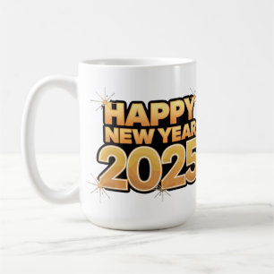 Taza De Café Saludos a 2025   feliz Año Nuevo 2025 Mugs