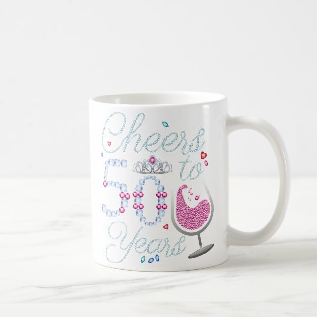 Taza De Café Saludos a 50 años 50° fiesta de cumpleaños (Derecha)