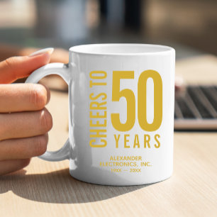 Taza De Café Saludos a 50 años del aniversario de negocios