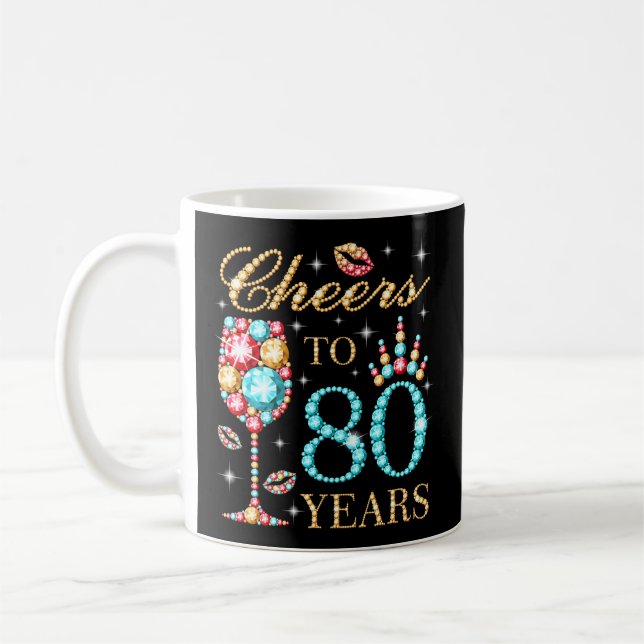 Taza De Café Saludos A 80 Años 80 80 (Izquierda)