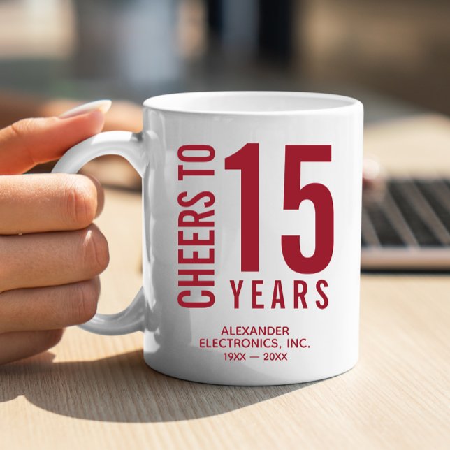 Taza De Café Saludos a Coffee Mug, aniversario de negocios de 1 (Change to ANY YEAR! Lots of other colors and years pre-done for you in our collection.)