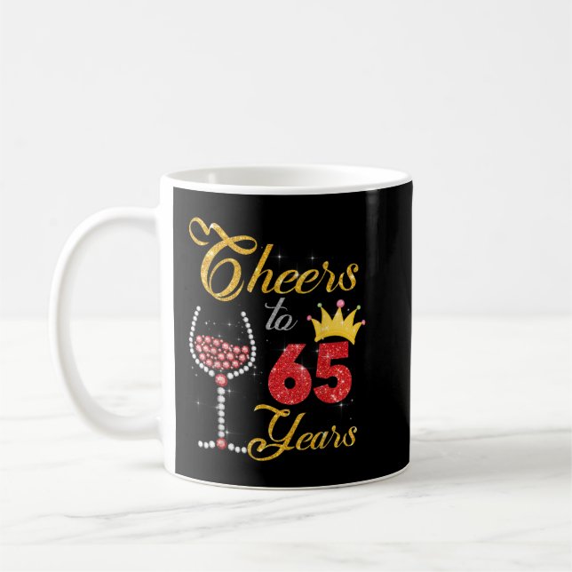 Taza De Café Saludos a los 65 años 1957 65º cumpleaños del diam (Izquierda)
