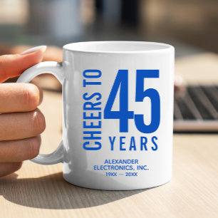 Taza De Café Saludos al aniversario de negocios de 45 años