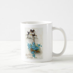 Taza De Café Saludos de cumpleaños de perro y zapato