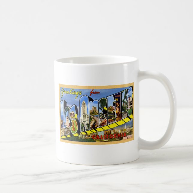 Taza De Café Saludos de Los Ángeles California (Derecha)