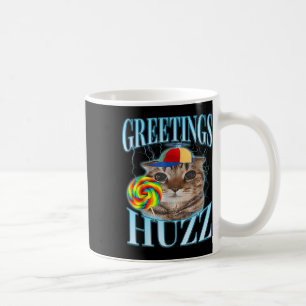 Taza De Café Saludos de Meme de Gato de Piruleta Huzz Divertido