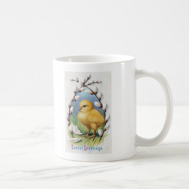 Taza De Café Saludos de Pascua Chick Amarillo (Derecha)