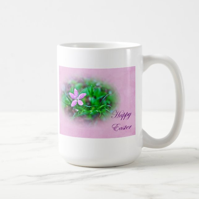 Taza De Café Saludos de Pascua Deptford Pink Wildflower (Derecha)