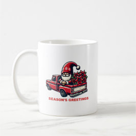 Taza De Café Saludos de temporada a Poinsettia Gnome en Red Tru