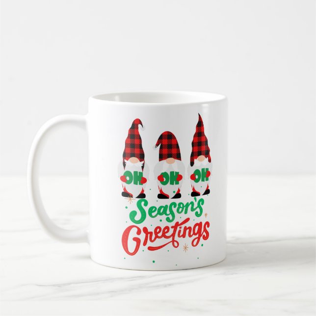 Taza De Café Saludos de temporada con gnomos festivos (Izquierda)